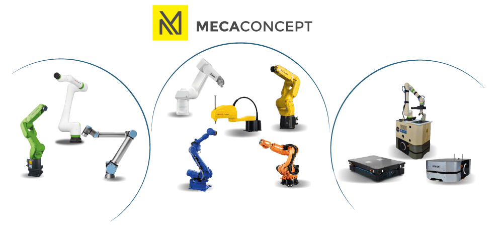 mecaconcept intégrateur robot industriel, collaboratif et mobile Fanuc, Staübli , Kuka, Omron, Yaskawa